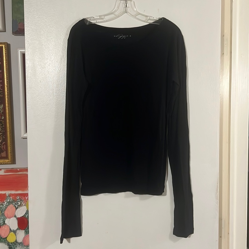 Matthildur black long sleeve lightweight tee